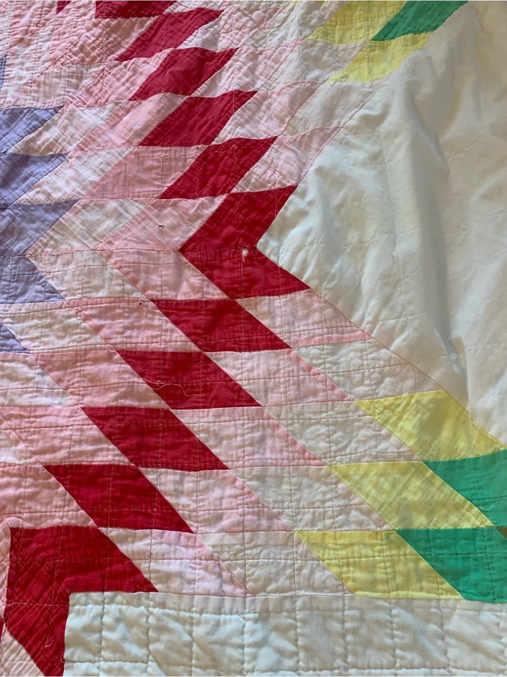 My Granny’s Lone Star Handmade Quilt from 70’s Not perfect but so pretty